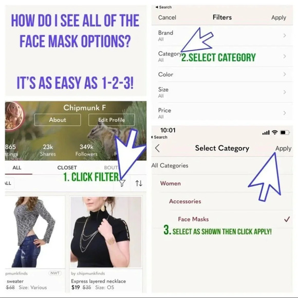 3 for $36. Face mask neck scarf - Picture 3 of 14